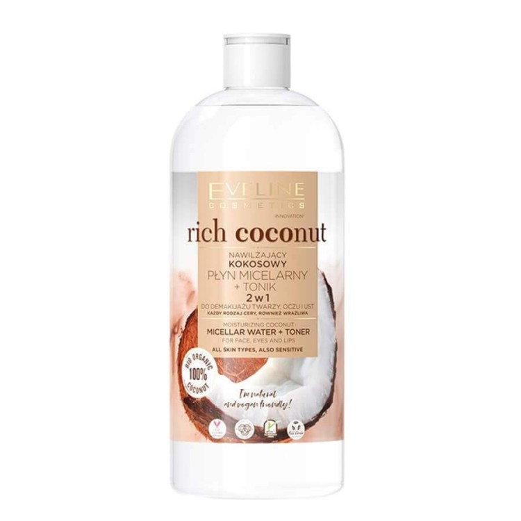 Eveline Rich Coconut Moisturizing Face Micellar Water & Toner 500ml