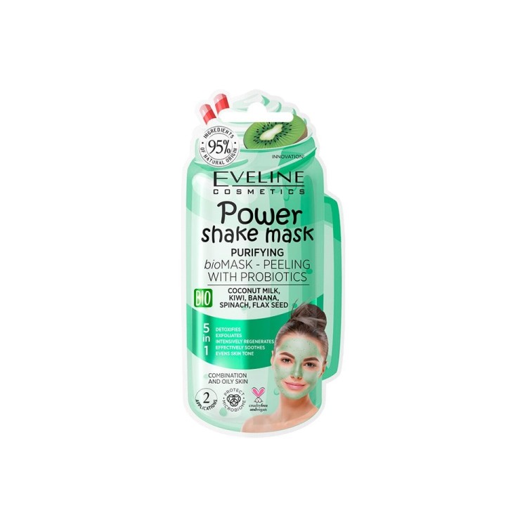 EVELINE Power Shake Purifying Bio Peeling Mask with Probiotics 10ml