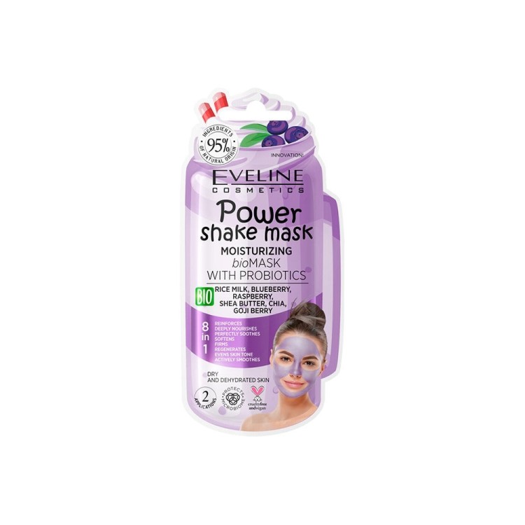 EVELINE Power Shake Moisturising Bio Mask with Probiotics 10ml