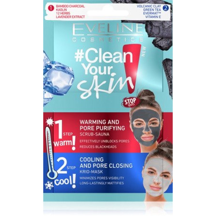 Eveline Clean Your Skin Scrub Sauna And Krio Mask 2x5 ml