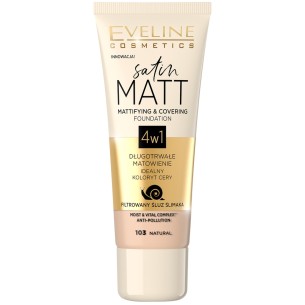EVELINE SATIN MATT MATTIFYING & COVERING FOUNDATION 103 NATURAL 30ml EVELINE SATIN MATT MATTIFYING & COVERING FOUNDATION 103 NATURAL 30ml