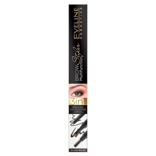 EVELINE BROW MULTIFUNCTION STYLER 3IN1 EYEBROW PENCIL DARK BROWN EVELINE BROW MULTIFUNCTION STYLER 3IN1 EYEBROW PENCIL DARK BROWN