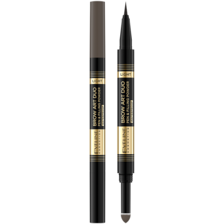 Eveline Pencil 2in1 Brow Art Duo Light Precise Multifunction Pen with Eyebrow Powder and Soft Applicator 8g