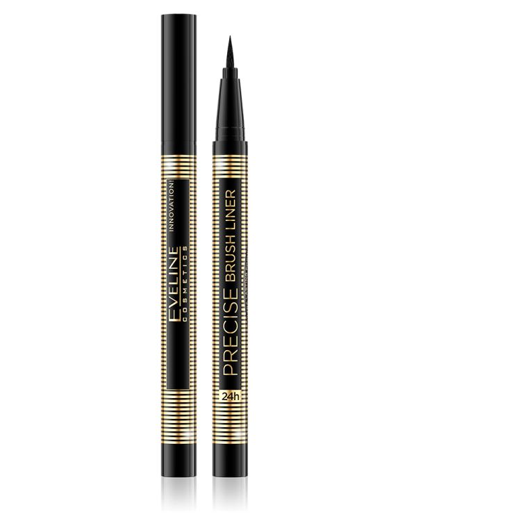 EVELINE PRECISE BRUSH LINER Eyeliner with a brush DEEP BLACK 1pc