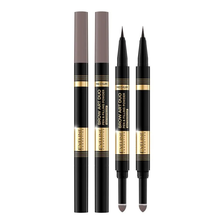 EVELINE BROW ART DUO Marker and eyebrow powder 2in1 MEDIUM