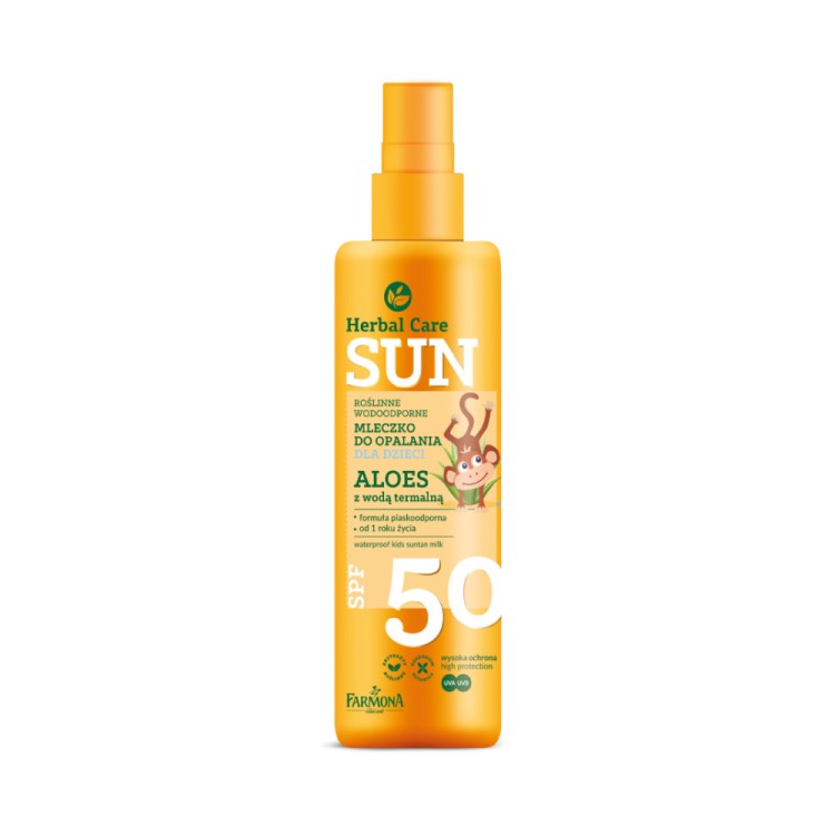 FARMONA HERBAL CARE Sun SPF 50 Vegetable waterproof sun lotion for children ALOES with thermal water 150ml