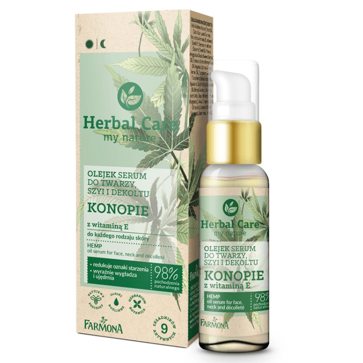 FARMONA HERBAL CARE Oil-serum for the face neck and neckline Hemp with vitamin E for all skin types 50ml