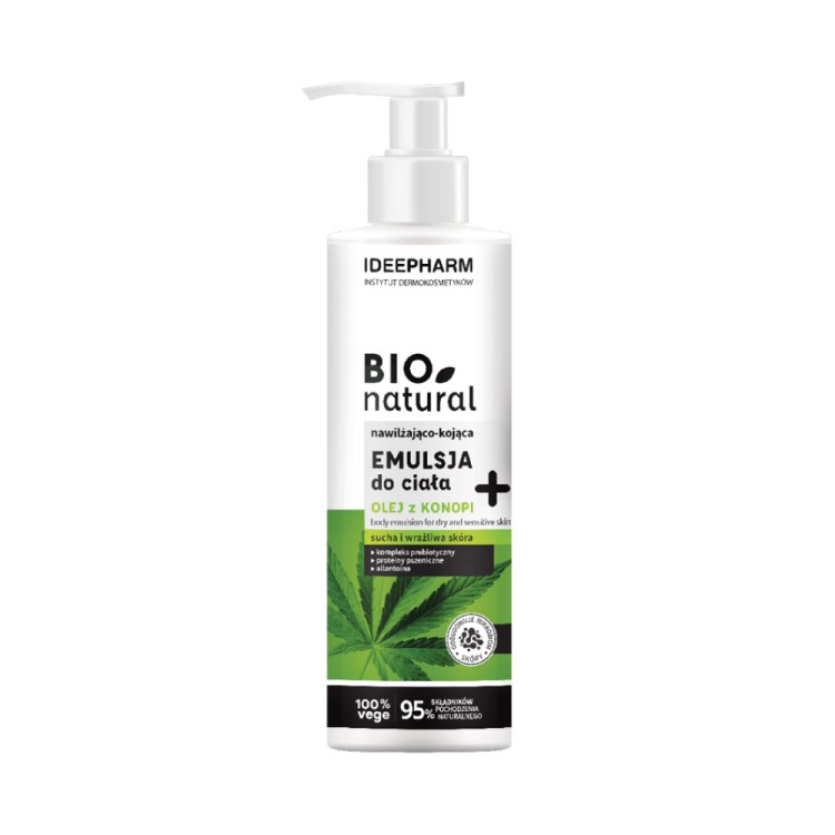 FARMONA IDEEPHARM bioNatural Moisturizing and soothing body emulsion with hemp oil intended for dry and sensitive skin 400ml EXP:10.2024