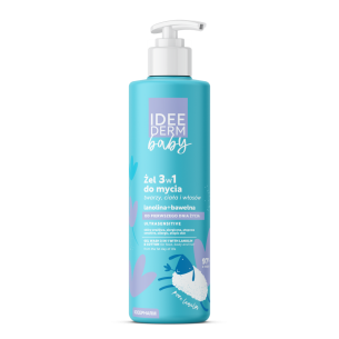 IDEEPHARM IDEE DERM BABY gel wash 3 in 1 with lanolin & cotton for face, body and hair from the 1st day of life 400ml