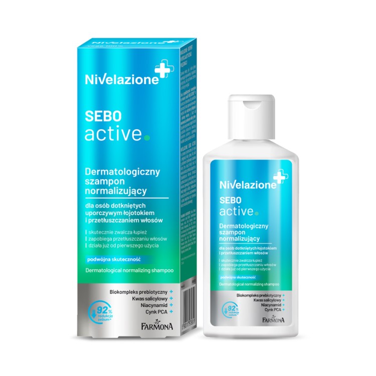 Nivelazione SEBO active Dermatological normalizing shampoo for people suffering from persistent seborrhea and oily hair 100ml Nivelazione SEBO active Dermatological normalizing shampoo for people suffering from persistent seborrhea and oily hair 100ml