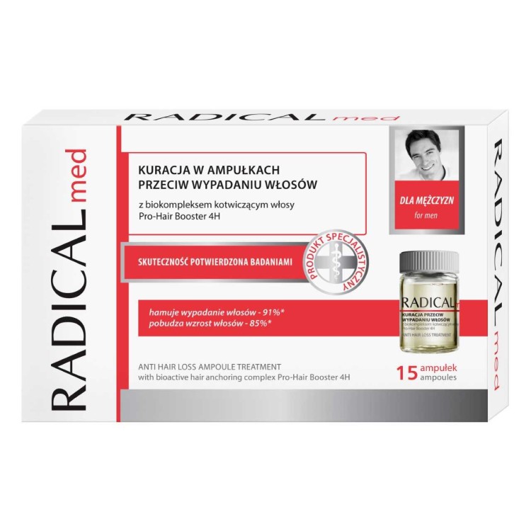 FARMONA RADICALmed ANTI HAIR LOSS AMPOULE TREATMENT FOR MEN, 15AMPOULES x 5ml