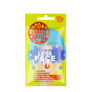 TUTTI FRUTTI Let's Face It Cleansing mask with green clay 3% + Detox Shot Mg, 7g TUTTI FRUTTI Let's Face It Cleansing mask with green clay 3% + Detox Shot Mg, 7g