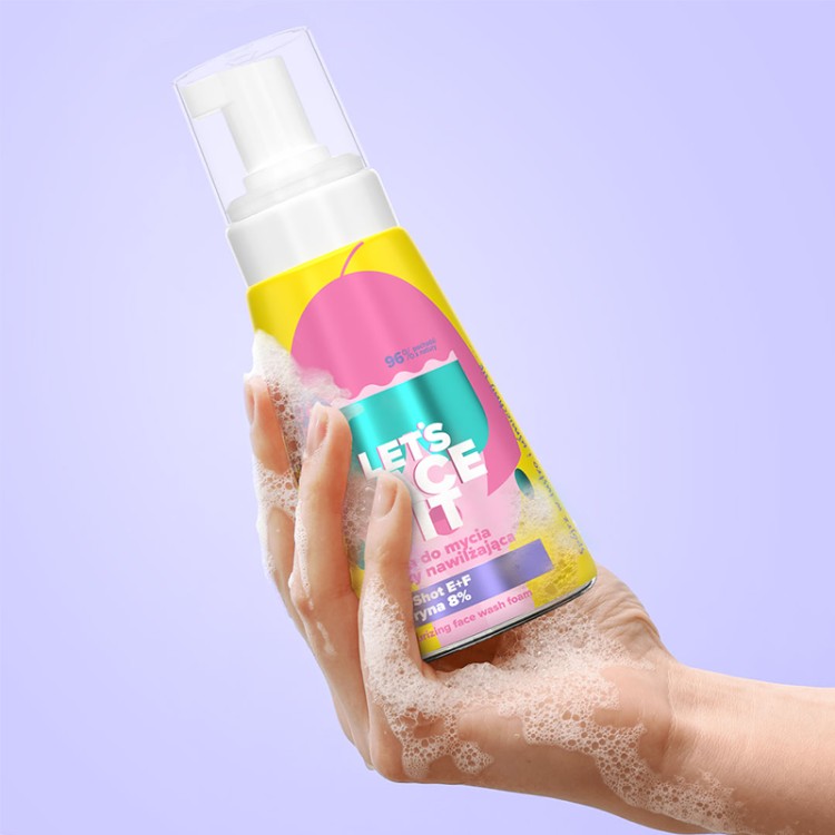 FARMONA TUTTI FRUTTI Let's Face It Moisturizing facial cleansing foam with glycerin 8% + Nutri Shot E+F, 250ml