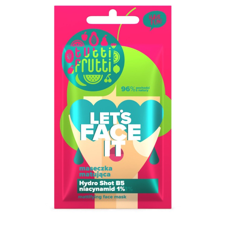 FARMONA TUTTI FRUTTI Let's Face It Mattifying mask with niacinamide 1% + Hydro Shot B5, 7g