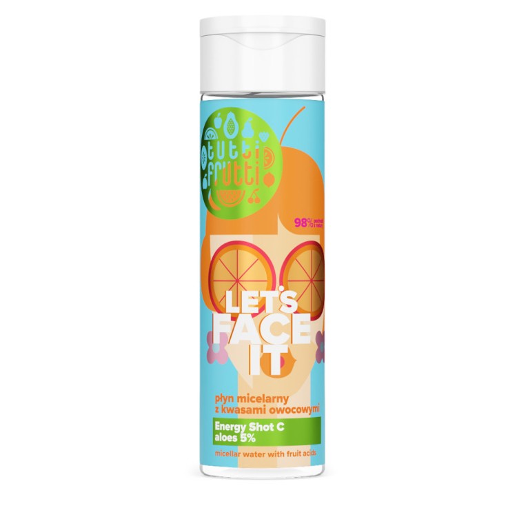 FARMONA TUTTI FRUTTI Let's face it Micellar water with fruit acids and aloe 5% + Energy shot C 200ml