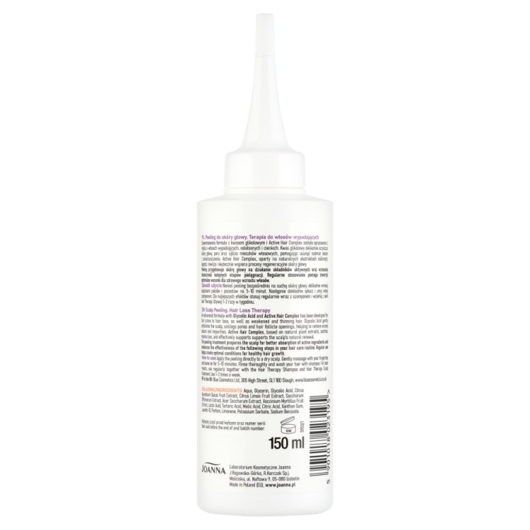 JOANNA HAIR THERAPY Scalp peeling with AHA glycolic acid – deep cleansing and refreshing 100 ml JOANNA HAIR THERAPY Scalp peeling with AHA glycolic acid – deep cleansing and refreshing 100 ml