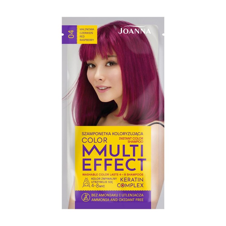 Joanna MULTI EFFECT INSTANT COLOR SHAMPOO 04 RASPBERRY RED 35 g