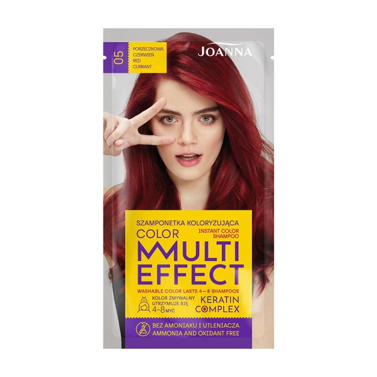 Joanna MULTI EFFECT INSTANT COLOR SHAMPOO 05 RED CURRANT 35 g