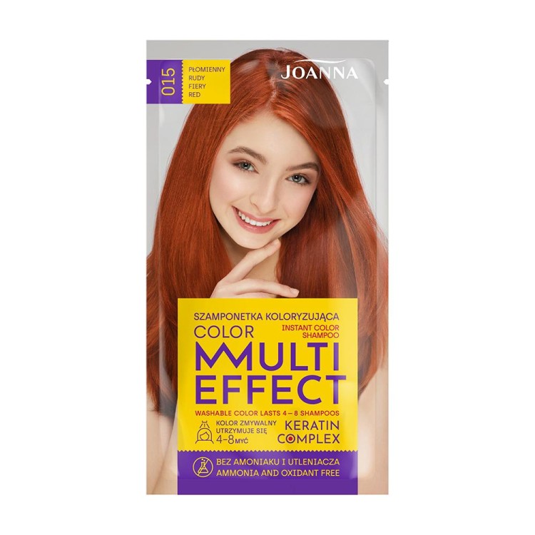 Joanna MULTI EFFECT INSTANT COLOR SHAMPOO 015 FIERY RED 35 g