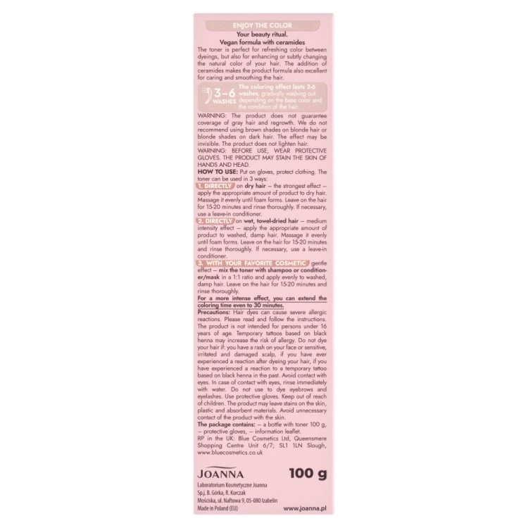 JOANNA ULTRA COLOR HAIR TONER Chilli latte 100 g JOANNA ULTRA COLOR HAIR TONER Chilli latte 100 g