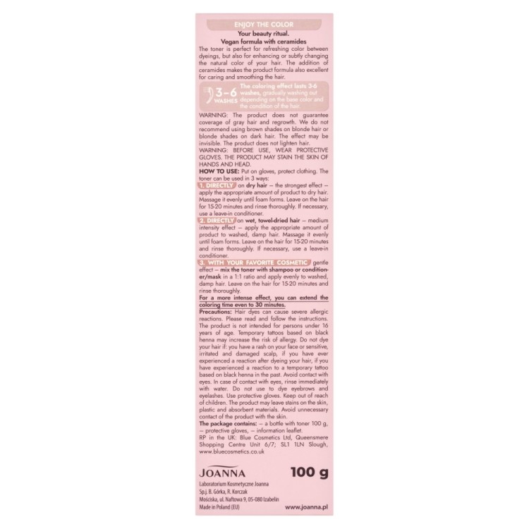 JOANNA ULTRA COLOR HAIR TONER Creamy latte 100 g JOANNA ULTRA COLOR HAIR TONER Creamy latte 100 g