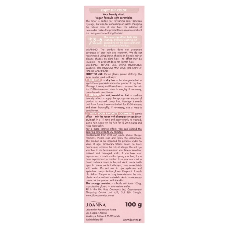 JOANNA ULTRA COLOR HAIR TONER Coconut latte 100 g JOANNA ULTRA COLOR HAIR TONER Coconut latte 100 g