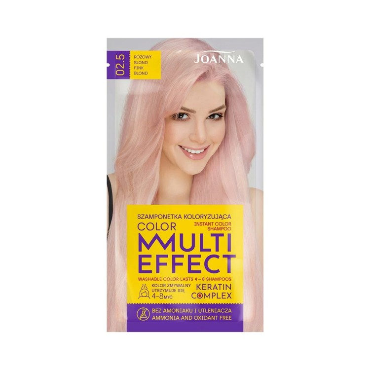 Joanna MULTI EFFECT instant color shampoo no 02.5 Pink blonde 35g