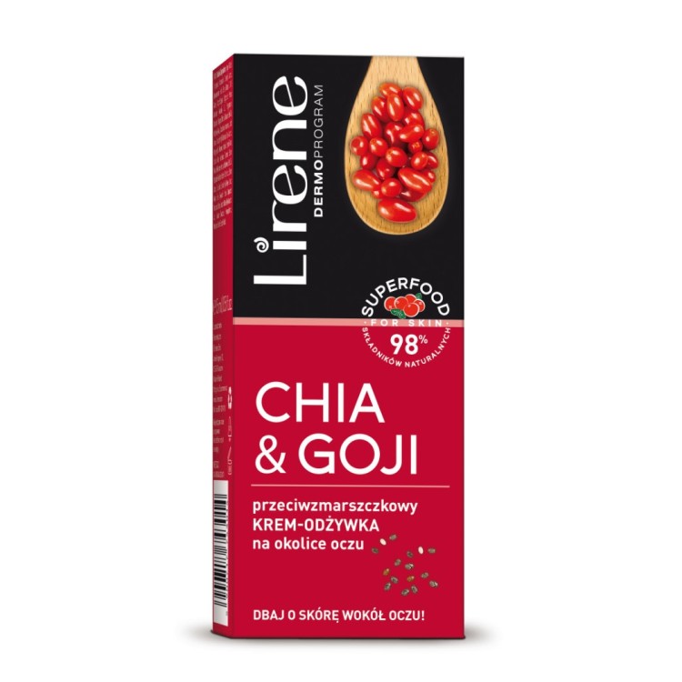 Lirene Superfood For Skin CHIA & GOJI ANTI-WRINKLE CREAM CONDITIONER FOR THE EYE AREA 15ml