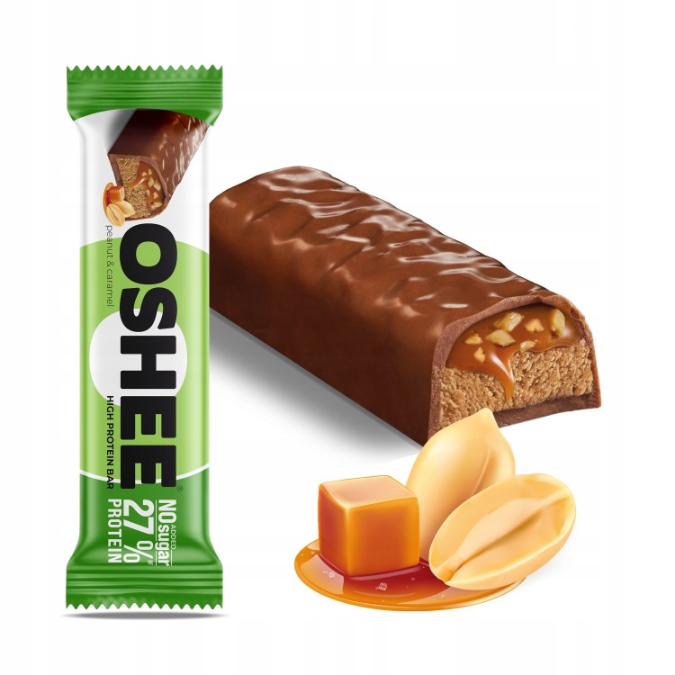 OSHEE PROTEIN BAR Peanut & Caramel - protein bar with caramel filling and nuts 49 g OSHEE PROTEIN BAR Peanut & Caramel - protein bar with caramel filling and nuts 49 g