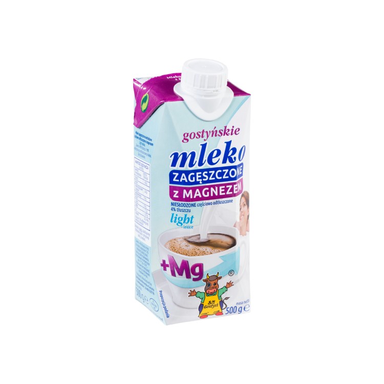 GOSTYŃ Unsweetened condensed milk 4% light  with Mg 500g