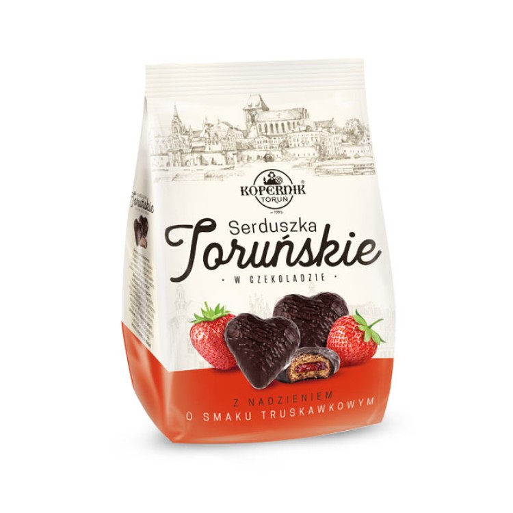 KOPERNIK SERDUSZKA TORUNSKIE GINGERBREAD COOKIES  WITH STRAWBERRY FLAVOR 150G