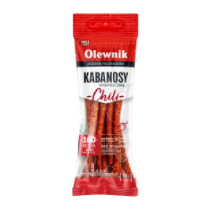 OLEWNIK KABANOSY PORK SAUSAGES WITH CHILI 105G OLEWNIK KABANOSY PORK SAUSAGES WITH CHILI 105G