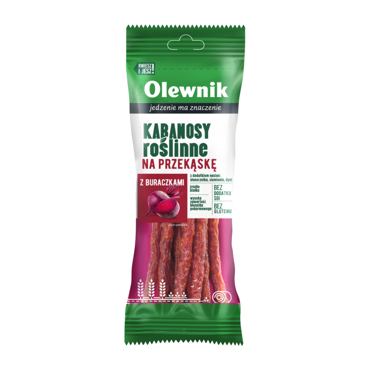 OLEWNIK VEGETARIAN KABANOSY WITH BEETS AND SEEDS 85g