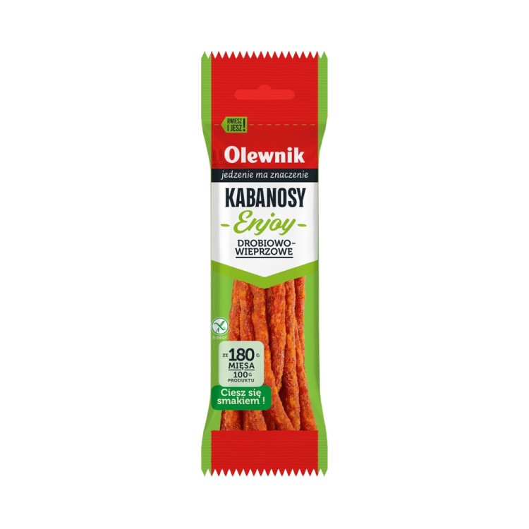 OLEWNIK ENJOY! KABANOSY PORK SAUSAGES WITH CHICKEN 90gr