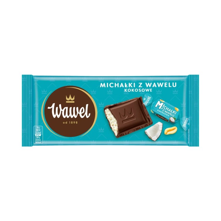 WAWEL MICHALKI CHOCOLATE WITH PEANUT FILLING WITH ADDED COCONUT RASPS 100g