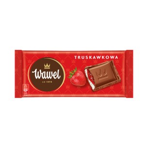 WAWEL MILK CHOCOLATE WITH STRAWBERRY -YOGHURT FILLING 100g WAWEL MILK CHOCOLATE WITH STRAWBERRY -YOGHURT FILLING 100g