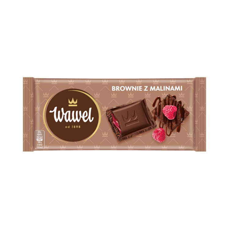 WAWEL flavored filled chocolate brownie with raspberry 100g