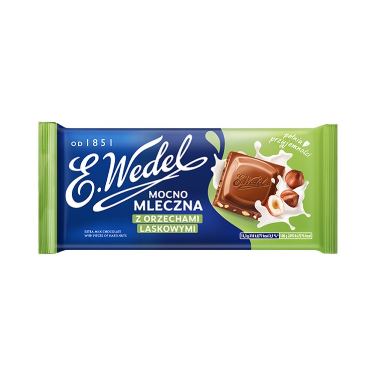 WEDEL EXTRA MILK CHOCOLATE WITH PIECES OF HAZELNUTS 80g
