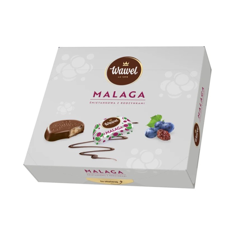 WAWEL MALAGA CHOCOLATE BOX WITH CREAM AND RAISIN FILLING 330G