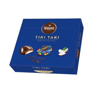 WAWEL TIKI TAKI STUFFED CHOCOLATES WITH COCONUT AND PEANUT FILLING 330g WAWEL TIKI TAKI STUFFED CHOCOLATES WITH COCONUT AND PEANUT FILLING 330g