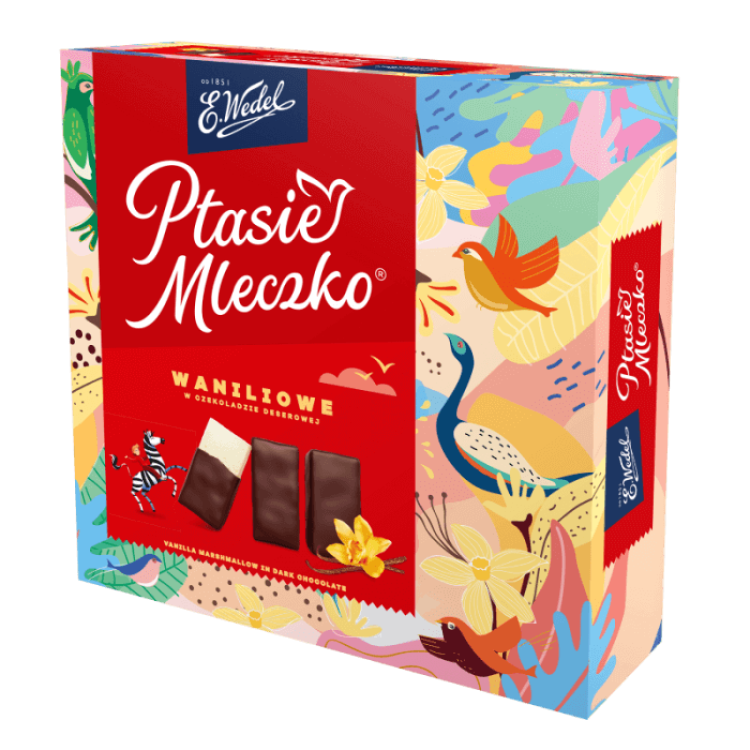 WEDEL PTASIE MLECZKO® CHOCOLATE MARSHMELLOWS  WITH VANILLA FLAVOR 340G