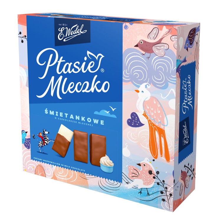 WEDEL PTASIE MLECZKO CREAMY  CHOCOLATE - COVERED MARSHMELLOWS 340g