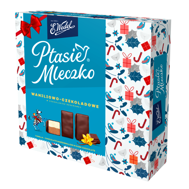 Wedel Ptasie Mleczko Vanilla-Chocolate duo-flavour, chocolate-covered marshmellows 340 g
