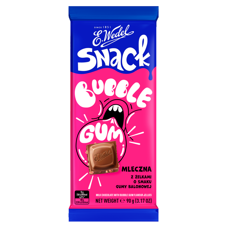 WEDEL SNACK Bubble Gum chocolate with gummies 100g
