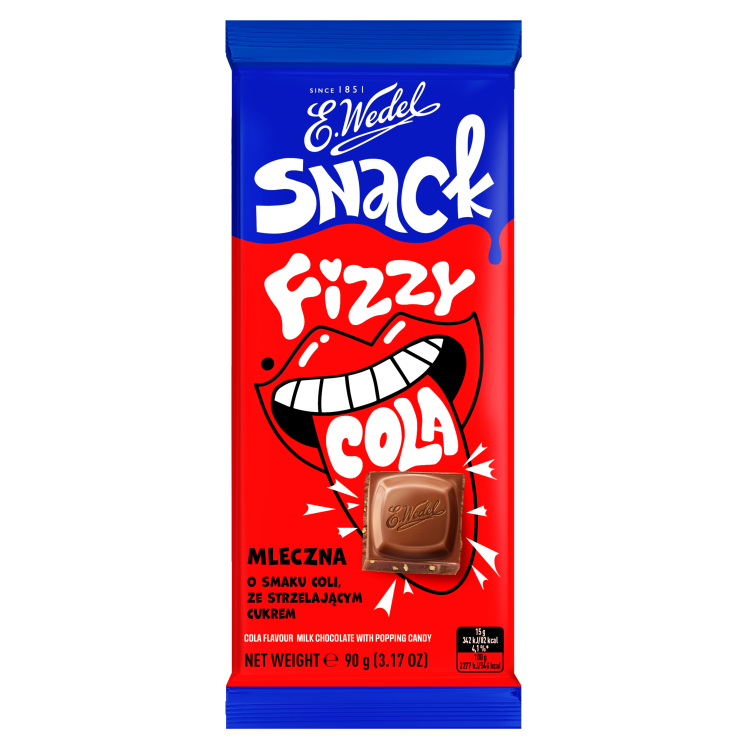WEDEL SNACK Fizzy Cola chocolate bar with popping sugar 100g
