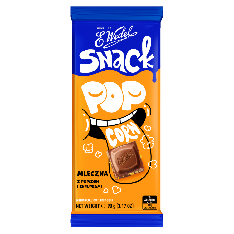WEDEL SNACK Pop Corn chocolate with pop corn and crisps 100g