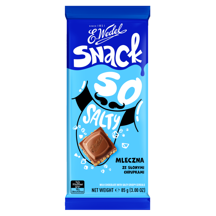 WEDEL SNACK So Salty chocolate bar with salty crisps 100g