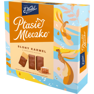 WEDEL PTASIE MLECZKO® MARSHMALLOWS WITH A SALTED CARAMEL FLAVOR  IN CHOCOLATE 340G WEDEL PTASIE MLECZKO® MARSHMALLOWS WITH A SALTED CARAMEL FLAVOR  IN CHOCOLATE 340G