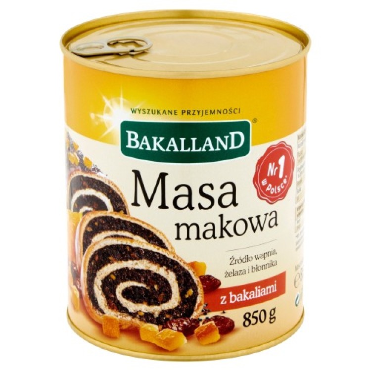 BAKALLAND POPPY SEED MASS WITH DRIED FRUIT 850G