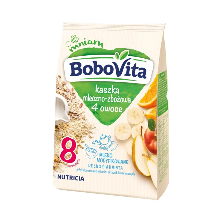 BoboVita Milk and cereal porridge with 4 fruits after 8 months 230g BoboVita Milk and cereal porridge with 4 fruits after 8 months 230g
